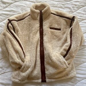 By Giuliana Cream and Brown Fleece Jacket